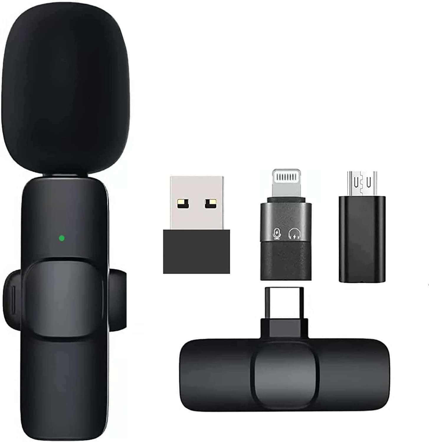 TECHNOVIEW Wireless Microphone 50 Meter Range Noise cancallation Lavalier Plug & Play Microphone Lapel Mic System for YouTube iPhone/iPad, Android & Type C Supported Microphone (TECHV-K-Mic-1) 1