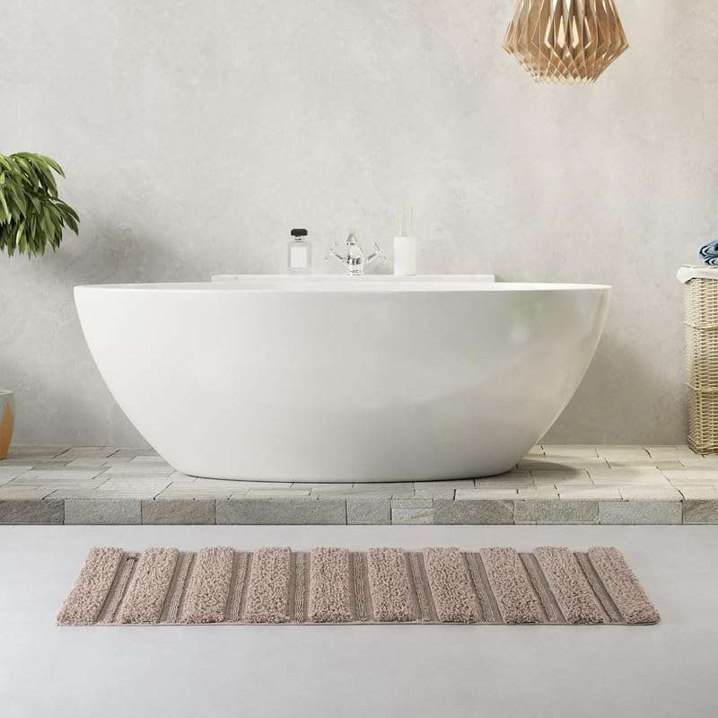 Spread Spain Luxury Cotton Bathmat 50X130 cm - Super Absorbent Non-Slip Resort-Style Bathroom & Kitchen Rug Soft and Durable Floor Mat for Home Spa (50X130cm COBL STN) 5