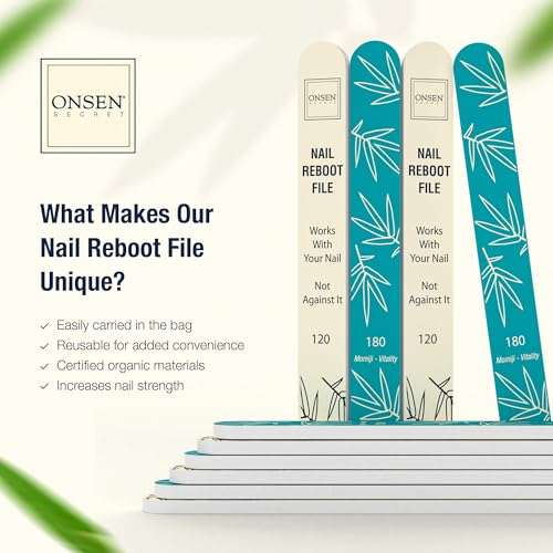 Onsen Professional Nail Buffer 2pk, Ultimate Shine Nail Buffing Block With 3 Way Buffing Methods, Smooth & Shine After Onsen Nail Filer, Compact Purse Size Manicure Tools for Optimum Nail Care 6
