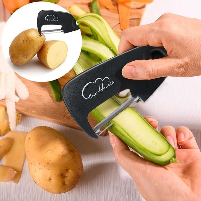 MIXEN Kitchen Gadgets Set 6 Pieces, Space Saving Rv Camp Kitchen Accessories, Stackable Kitchen Tools Cheese Grater, Pizza Cutter, Bottle Opener, Vegetable Peeler, Garlic Grinder 5