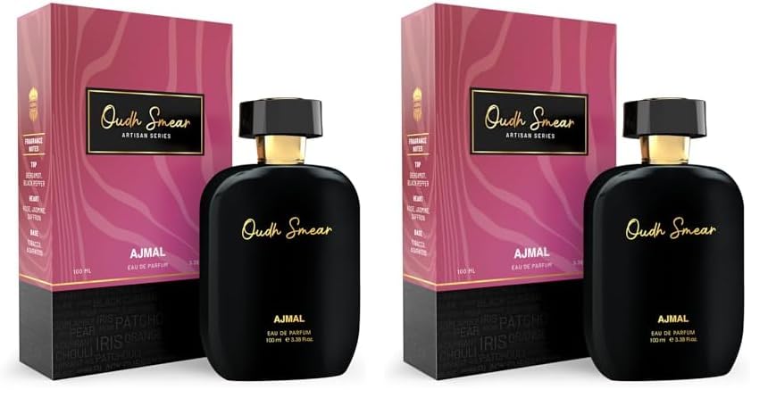 Ajmal ARTISAN - OUDH SMEAR Long lasting Fragrance, Handpicked Luxury Perfume for Men 100ml. (Pack of 2)