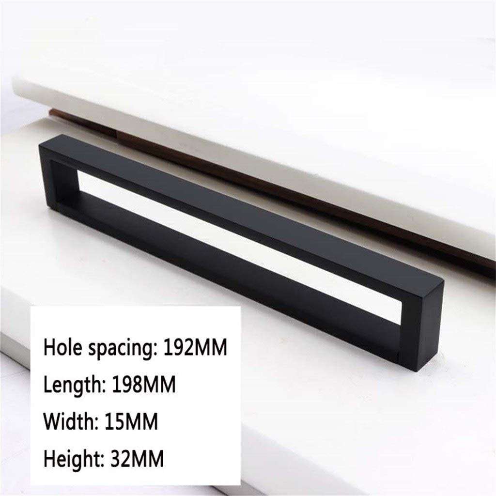 Sliding Door Handle, Alloy Polishing Matte Black European Minimalist Entrance Gate Bedroom Door Hardware Accessories Door Handle (Size : Hole spacing 192MM) 2