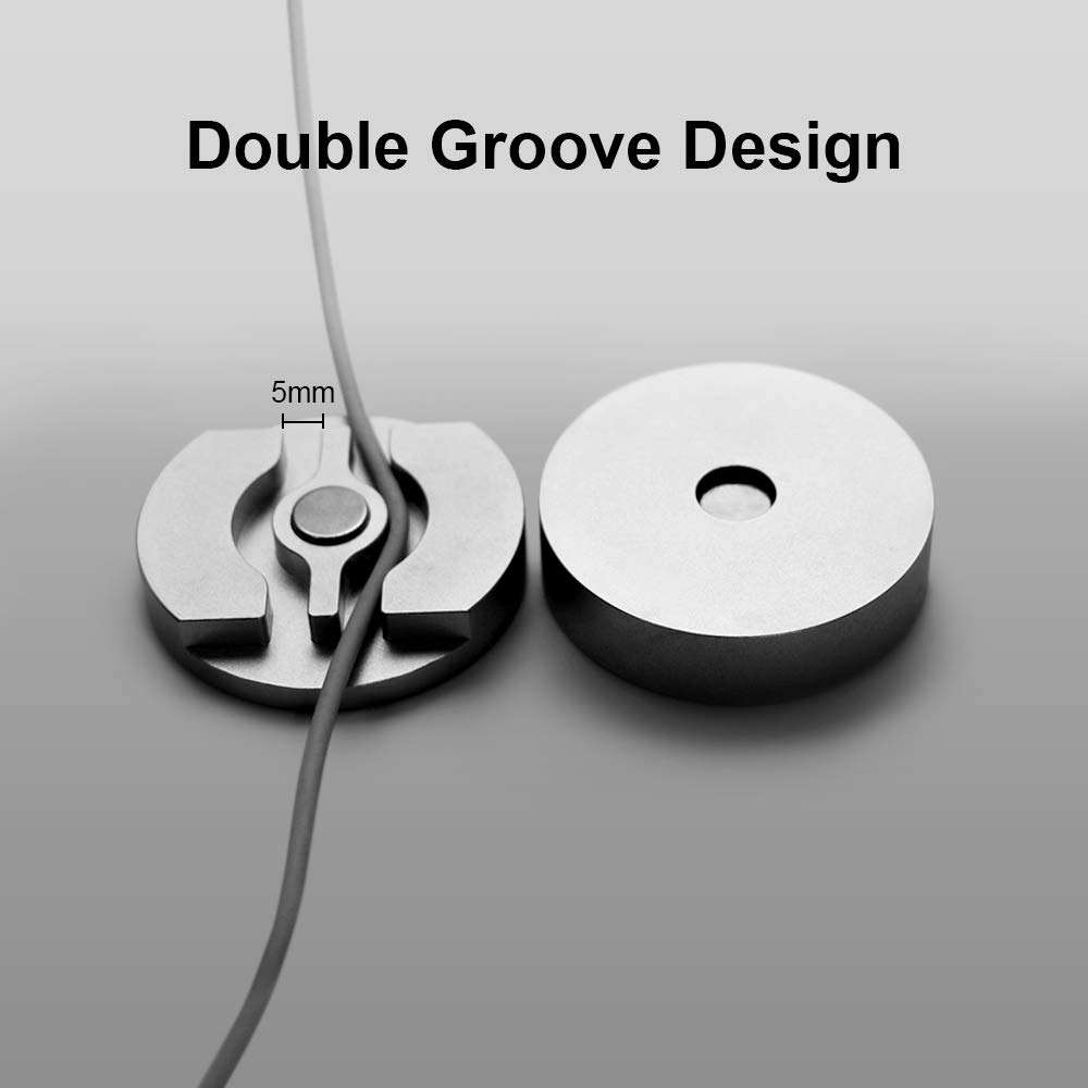 Vaydeer Mouse Cable Management Mouse Bungee Fixer Holder Aluminium Cable Movable Organizer for Mouse Keyboard and Charger Wire(Silver) 3