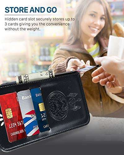 Booceicd for Google Pixel 3a XL Case, Pixel 3 Lite XL Case, [Wrist Strap] Luxury PU Leather Wallet Flip Protective Phone Case Cover with Card Slots and Stand for Google Pixel 3a XL Phone Black 3