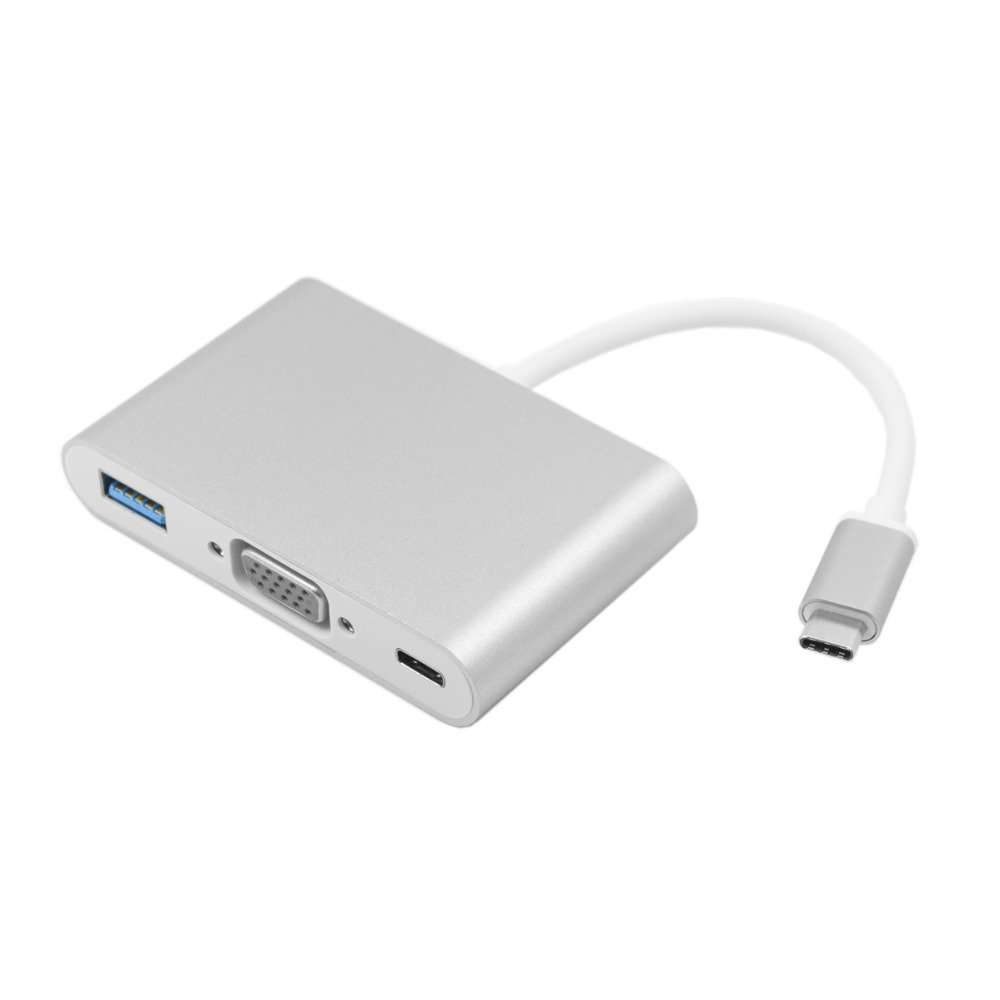 MICROWARE USB-C USB 3.1 Type C to VGA Monitor & USB OTG & Charger Adapter 2