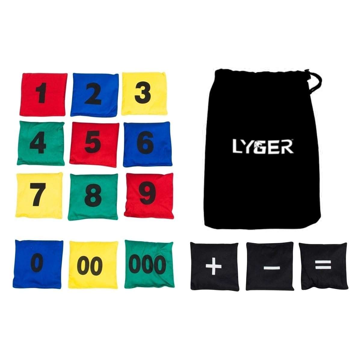 LYGER Educational Numbered Bean Bags, Number 1-10 | Pack of 10 (Multicolor)