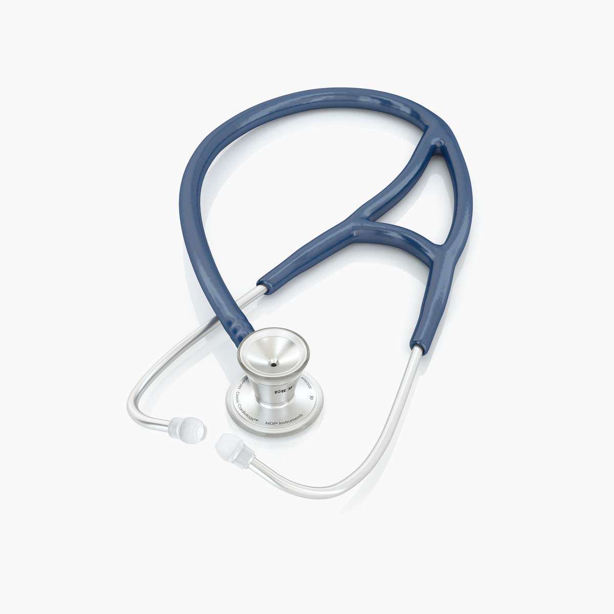 MDF Instruments MDF797DD-04 ER Premier Cardiology Stainless Steel Dual Head Adult-Pediatric Stethoscope with Adult Cardiology Bell Convertible Attachment (Navy Blue) 3