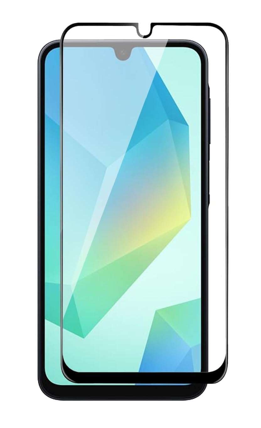 YMHML Tempered Glass Screen Protector Compatible for Samsung Galaxy M06 5G/F06 5G/A06 5G (Black) with Edge to Edge Coverage and Easy Installation kit 1