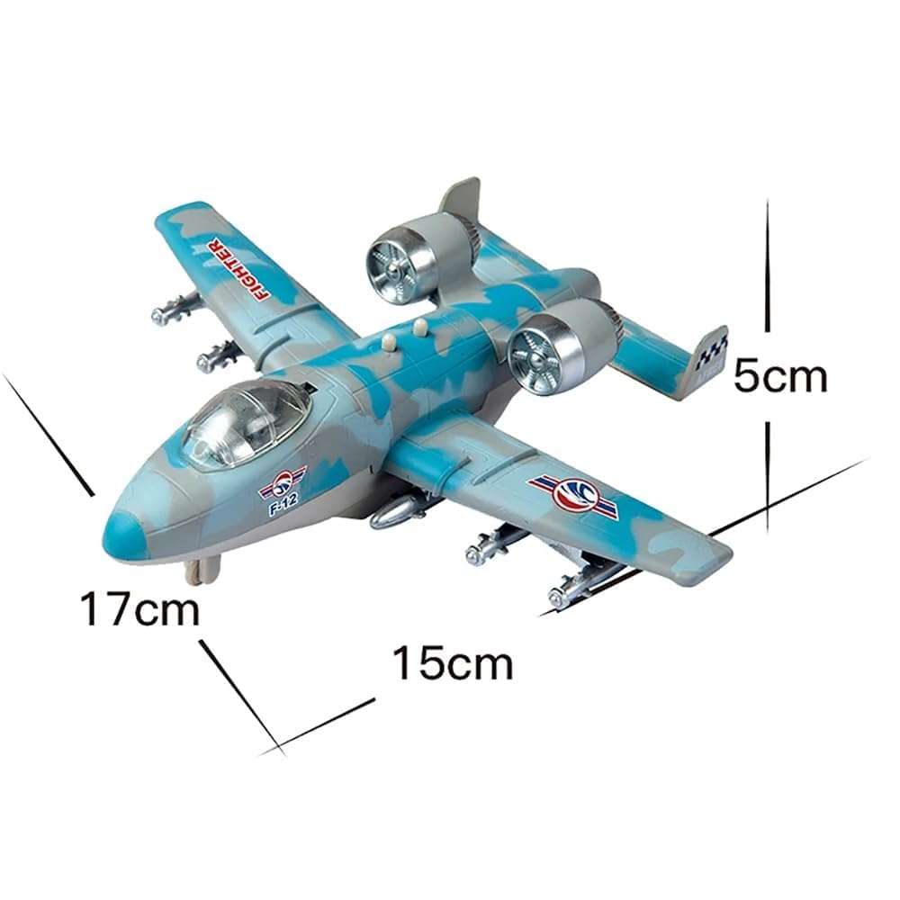 DEOXY Airplane Toys for Kids Diecast Airbus Aeroplan Aircraft Scale Model Light Sound Pullback (blue) 3