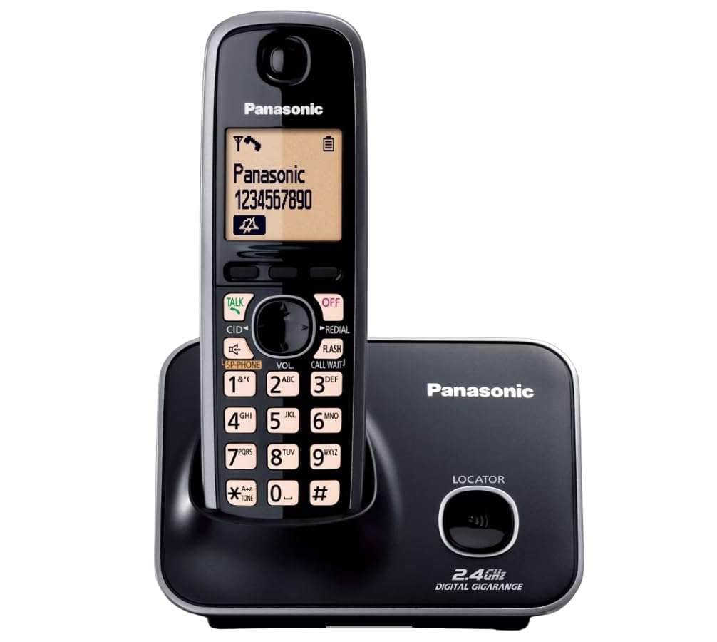 Panasonic Single Line Digital Cordless Telephone, Black