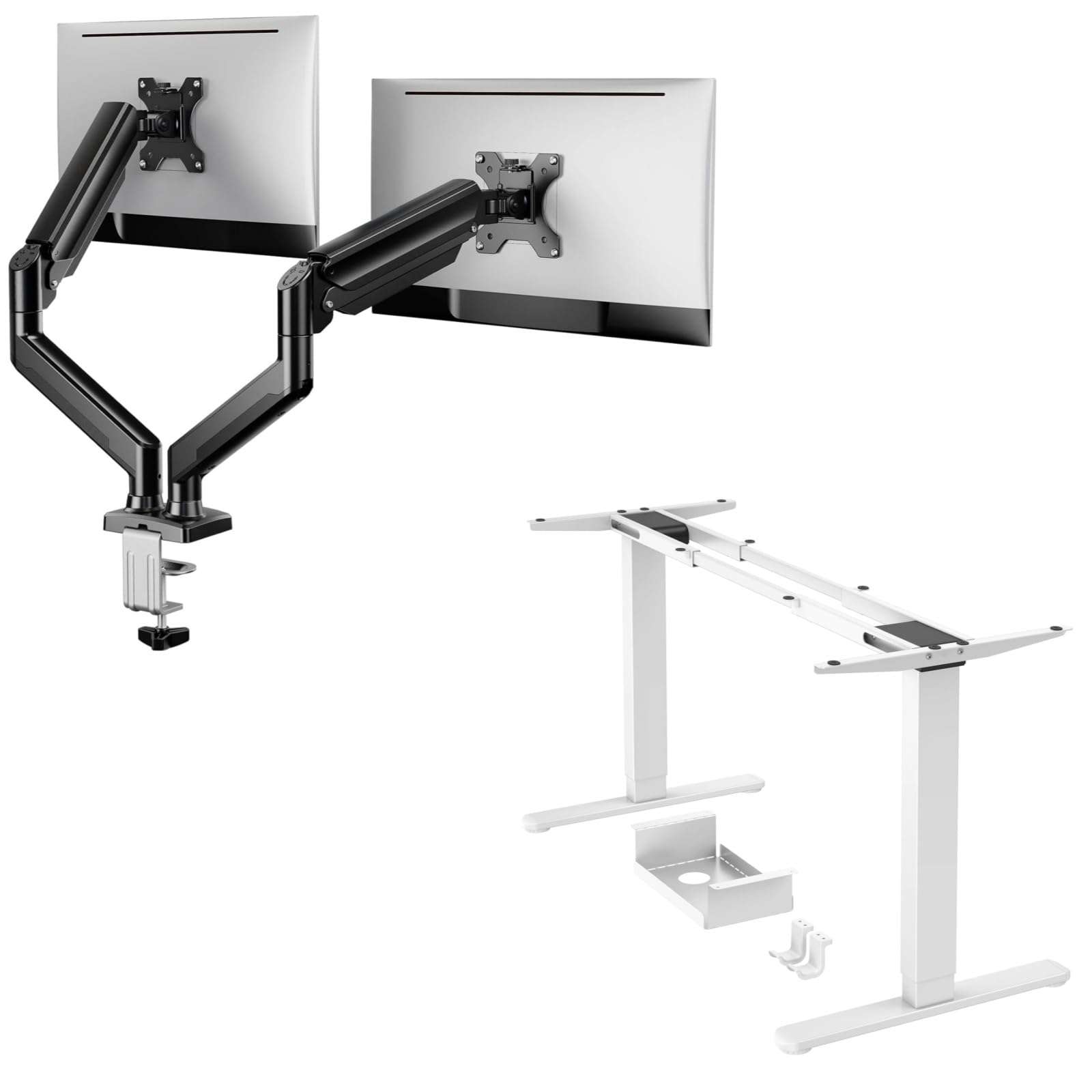 ErGear Dual Monitor Stand, Dual Motor Standing Desk Frame 2