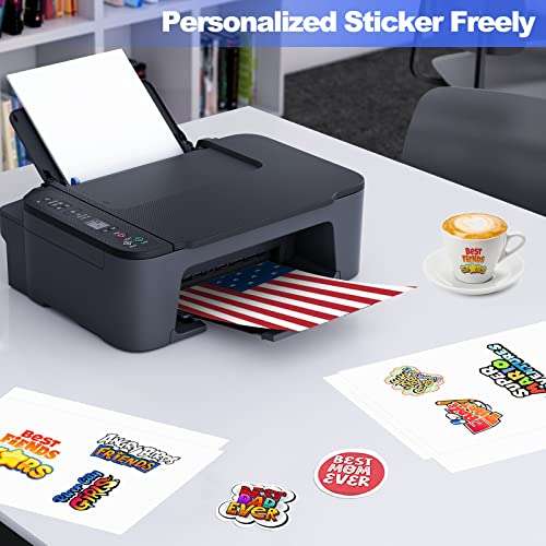 Printable Vinyl Sticker Paper Waterproof, Clear Sticker Paper for Laser and Inkjet Printer, 8.5" x 11" 5