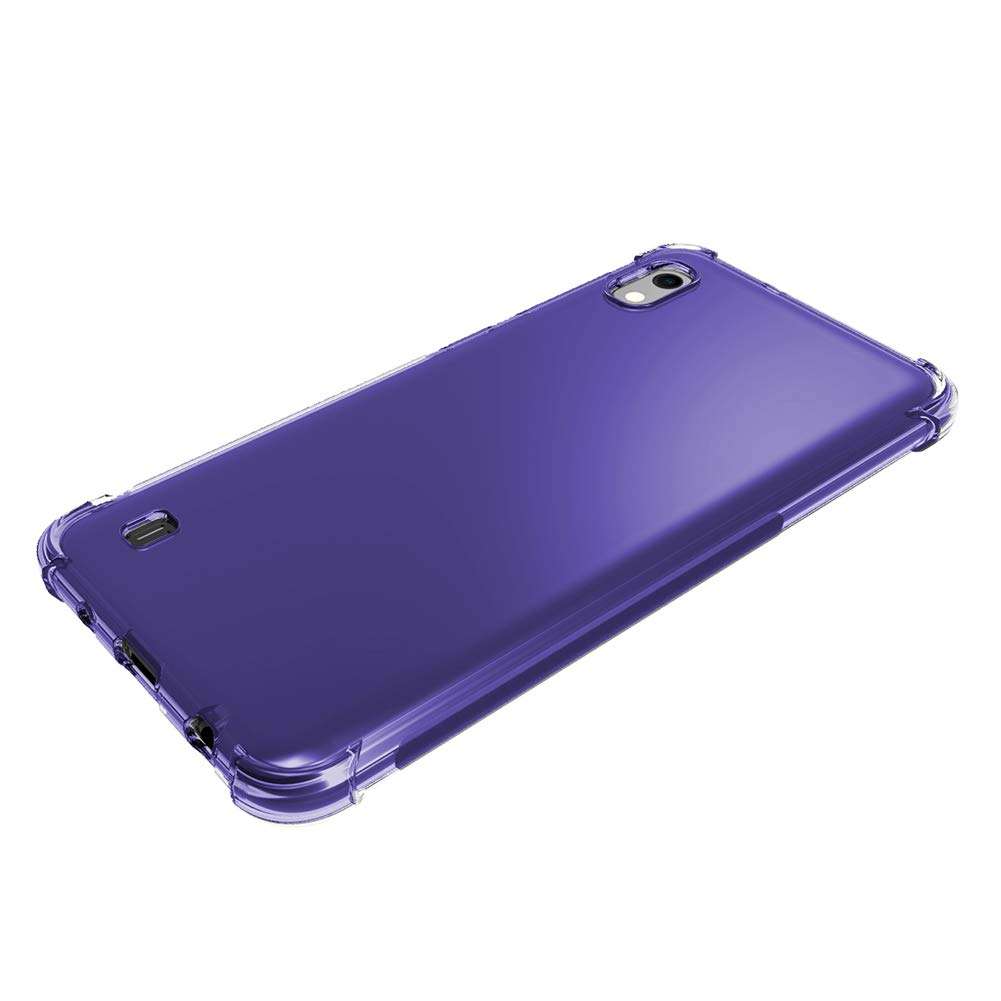 PUSHIMEI Samsung Galaxy A10 Case[not fit Galaxy A10e 5.8"], Soft TPU Crystal Transparent Slim Anti Slip Full-Body Protective Phone Case Cover for Samsung Galaxy A10 6.2"(Clear Purple Anti-Shock TPU) 3