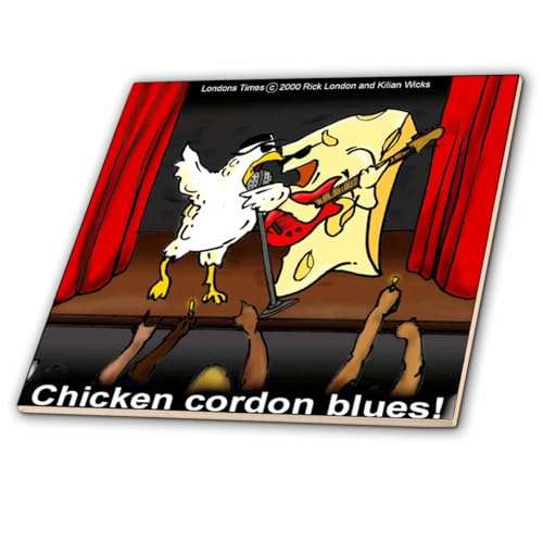 4 Inch Ceramic Tile - Chicken Cordon Blues Singer Funny Food Coffee Other Digestibles 1