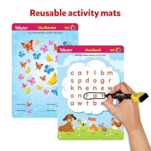 Skillmatics Educational Game - Boredom Buster, Reusable Activity Mats with Dry-Erase Marker, Gifts, Travel Toy for Kids Ages 3, 4, 5, 6 4