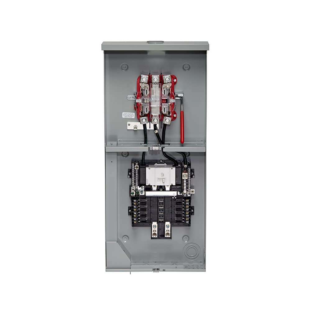 Leviton LS820-B5D 200A Outdoor Meter Main Combo, 8 Spaces, Ringless with Lever Bypass, 5th Jaw Installed 4