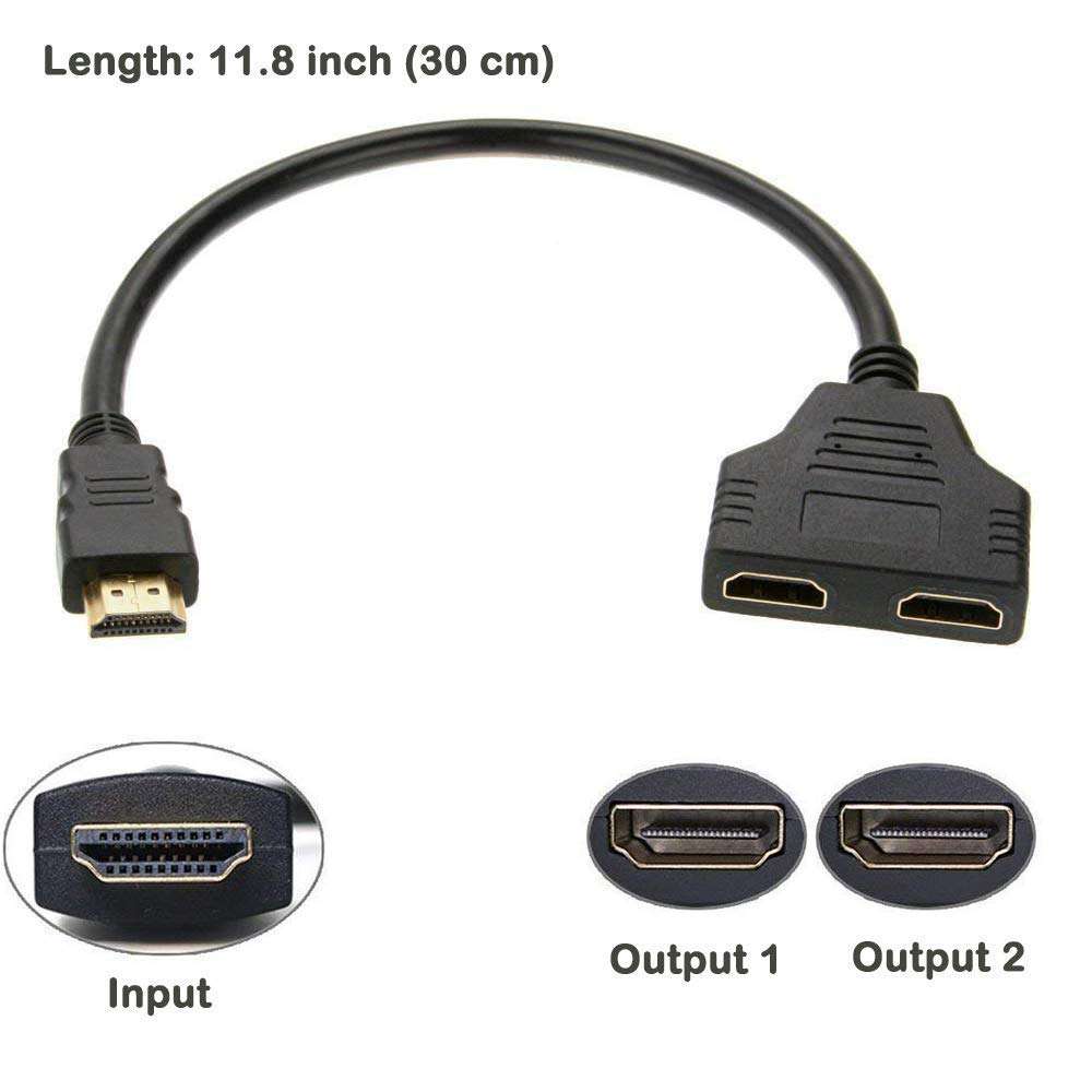 HDMI Cable, HDMI Splitter 1 in 2 Out Cable Dual HDMI Adapter for HDTV/DVD Players / PS3/ and Most LCD Projectors 4