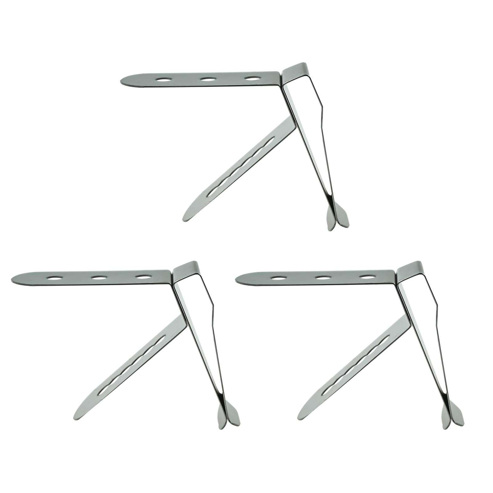 CILICO 3 Pieces Thermometer Probe Pot Clip Holder Stainless Steel 3-Hole Ambient Temperature Readings for BBQ Smoker Oven Meat Grill Kitchen Clamp for Fryer Barbecue (3.5mm Hole Diameter) 1