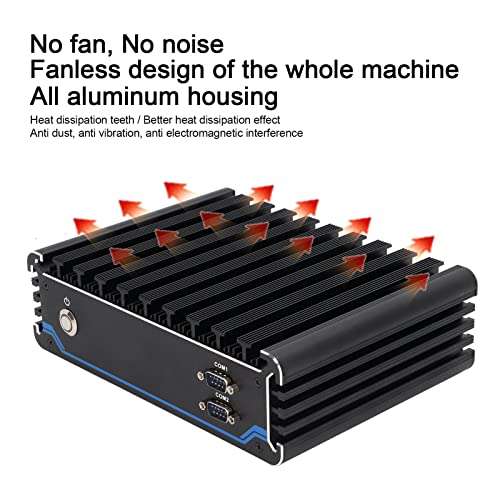 FTVOGUE 100-240V Industrial Computer 4 Way POE Port Good Heat Dissipation Industrial PC Mini Computer(US Plug), Industrial Computer 4