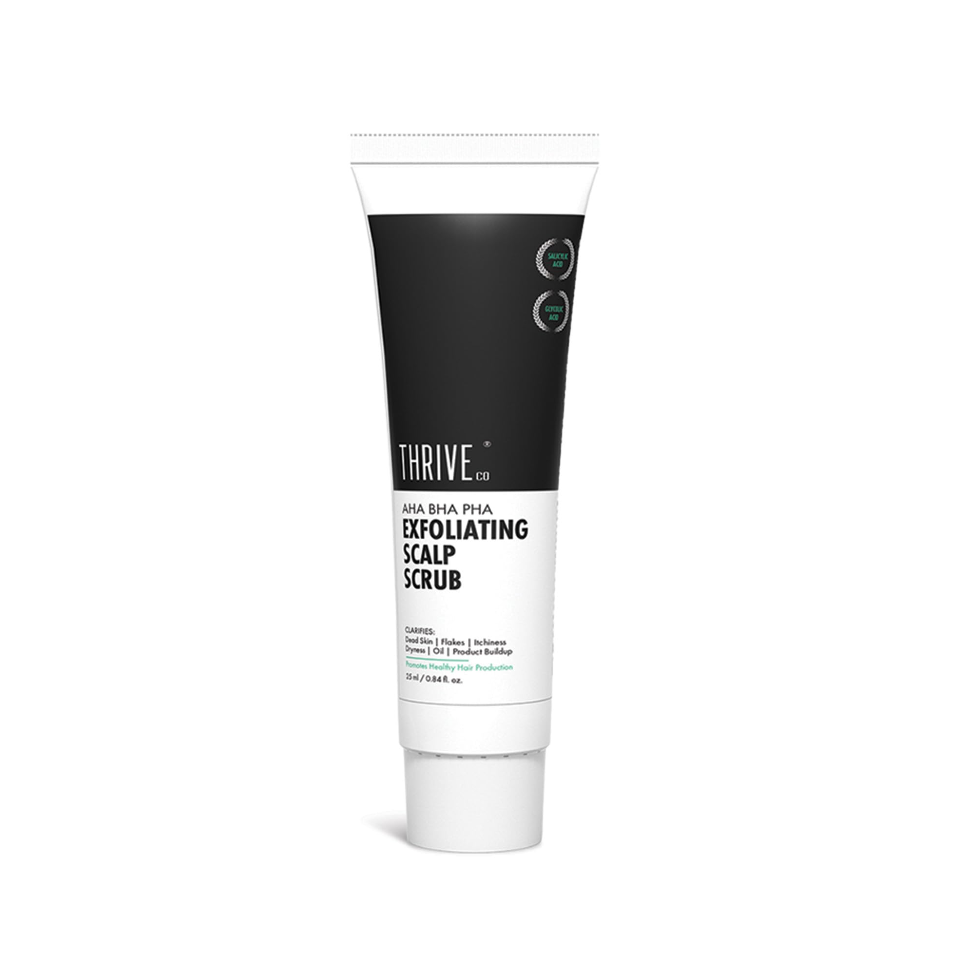 ThriveCo AHA BHA PHA Exfoliating Scalp Scrub | Promotes Hair Growth, Clears Dandruff, Dead Skin, Oil & Product Buildup | Works on Dry, Flaky & Itchy Scalp | For Men & Women | Travel-Friendly | 25ml 1