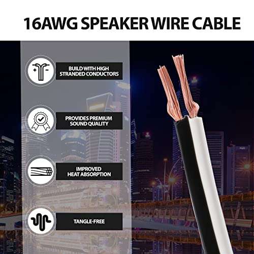 AllExtreme 16 Awg TPW (RD/FT) Speaker Wire for Home Audio System High-Performance Copper Wire with PVC Finishing, (90 Mtrs) 3