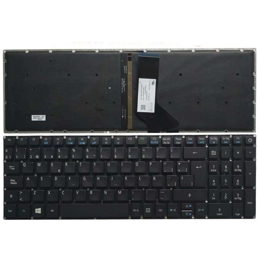 HYtdEGV US UK Spanish Latin German Laptop Keyboard Compatible with E5-522 E5-522G E5-532 E5-532T E5-532G E5-752G E5-752 E5-773 E5-574 E5-773G(SP with Backlight)