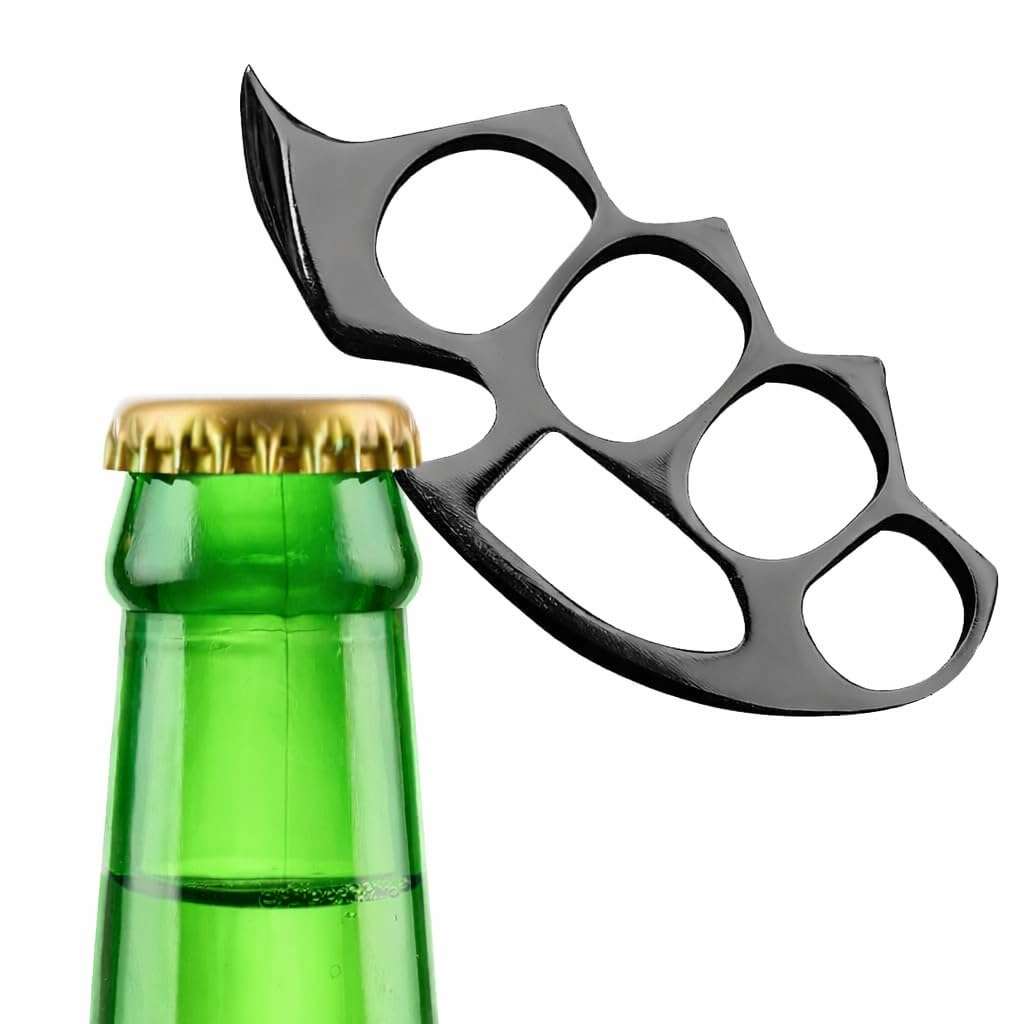 Stainless Steel Bottle Cap Opener - Compact & Lightweight Tool, Cool Gadgets for Men Daily Life, Home, Bar, Kitchen & Travel Camping Tools, Rust-Resistant, Easy to Use (Black) 1