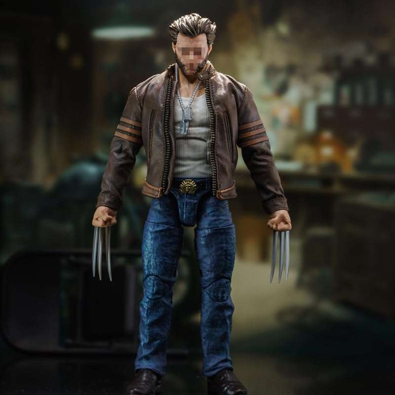 LINZHEAXY 1/12 Action Figure Colthes,Leather Jacket for 6" Male Action Figures,1:12 sacle clothing,Wolverine Jacket.(Style B-old crafted design) 4