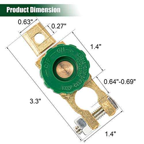 CZC AUTO Battery Quick Disconnect Switch Top Post Cut/Shut Off Switch Master Isolator for Boat, Car, Truck, RV, Camper, Tractor Vehicles 2