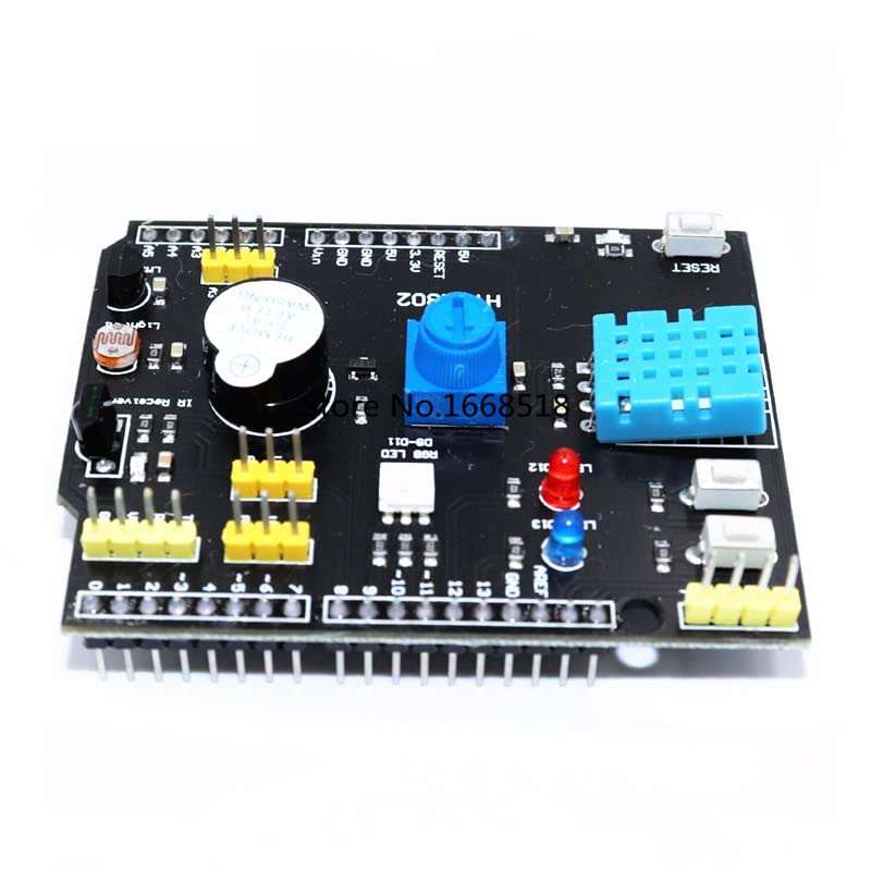 DHT11 LM35 Temperature Humidity Sensor Multifunction Expansion Board Adapter for Arduino RGB LED IR Receiver Buzzer I2C 5