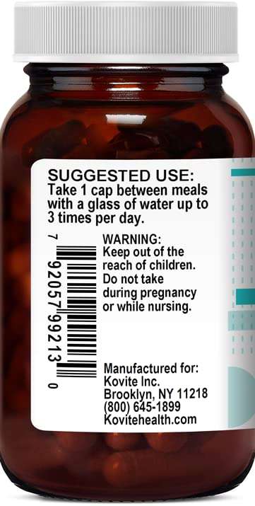 Kovite Aloe Vera Plus - 60 Veggie Caps - Kosher 200:1 Extract. Kosher Organic Dried Aloe Vera Gel, Marshmallow Root, Slippery Elm 3