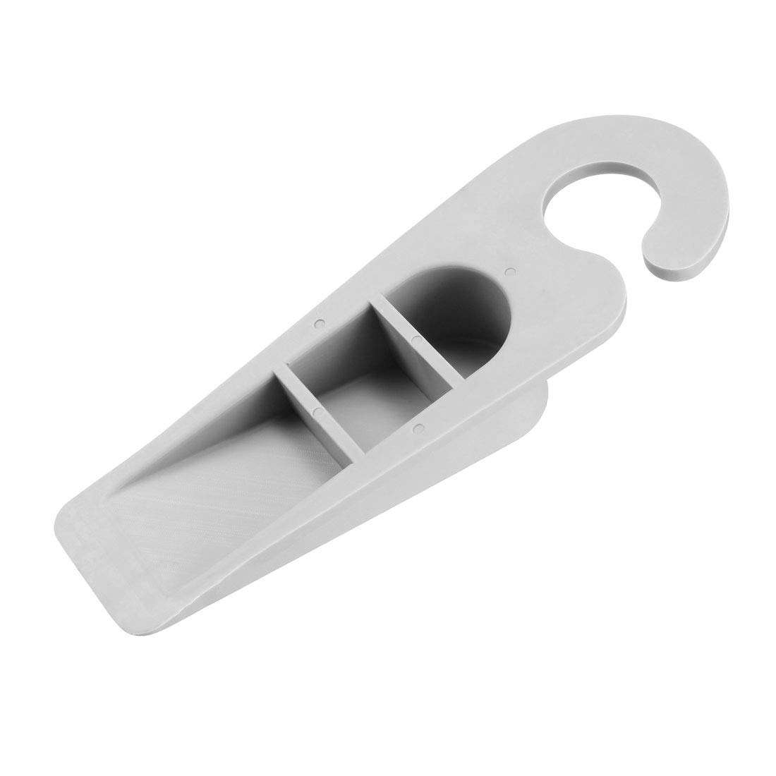 uxcell Rubber Door Stopper Door Stop Wedge Floor Anti-Slip Doorstop Lock with Hook Gray 4pcs 3
