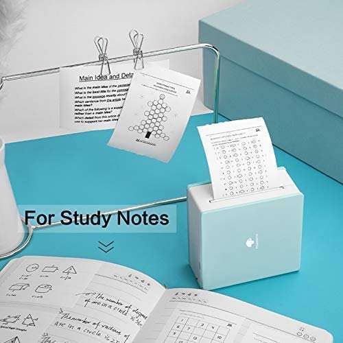 Phomemo M02 Pocket Printer with 1 Black on Glossy Yellow/Silver Transparent Paper, Gold Glitter Sticker Paper 5