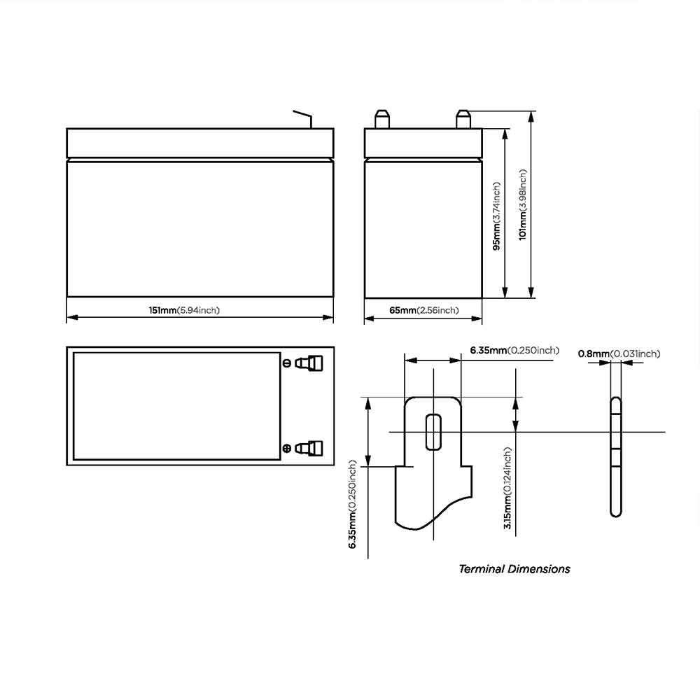 BatteryGuy 1000 VA 600 WATTS Backup UPS w/AVR Replacement 12V 7.5Ah SLA Batteries Brand Equivalent (Rechargeable, High Rate) - Qty of 2 6