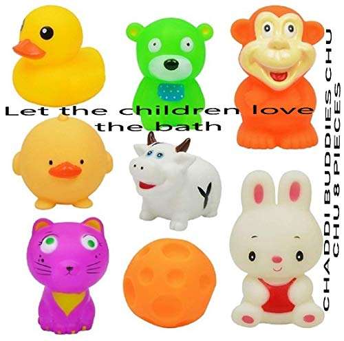 DUL DUL ? Chu Chu Bath Toys for Baby Non-Toxic Toddler Set Multi Color {8Pieces} 2