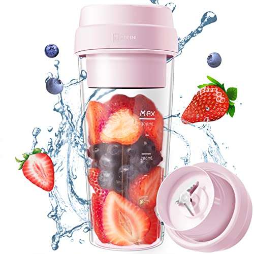 17PinHut Portable Blender, Personal Blender, With USB Magnetic contact charging, 14 oz Smoothie Blender, Anti-silp Rubber Base, One-handed Drinking Mini Blender for Shakes and Smoothies