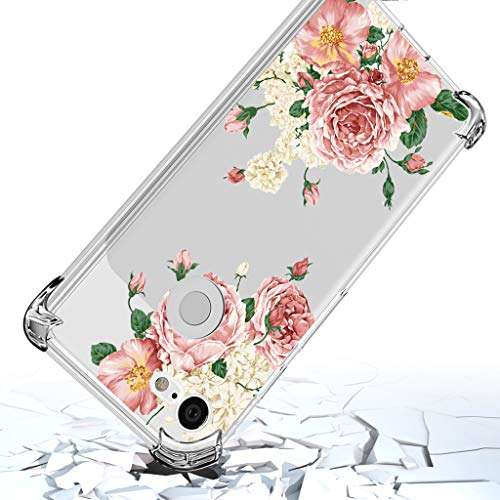 Osophter Compatible with Google Pixel 3 XL,Pixel 3 XL Flower Case Shock-Absorption Flexible TPU Rubber Soft Silicone Full-Body Protective Cover for Google Pixel 3XL (Big Rose) 6