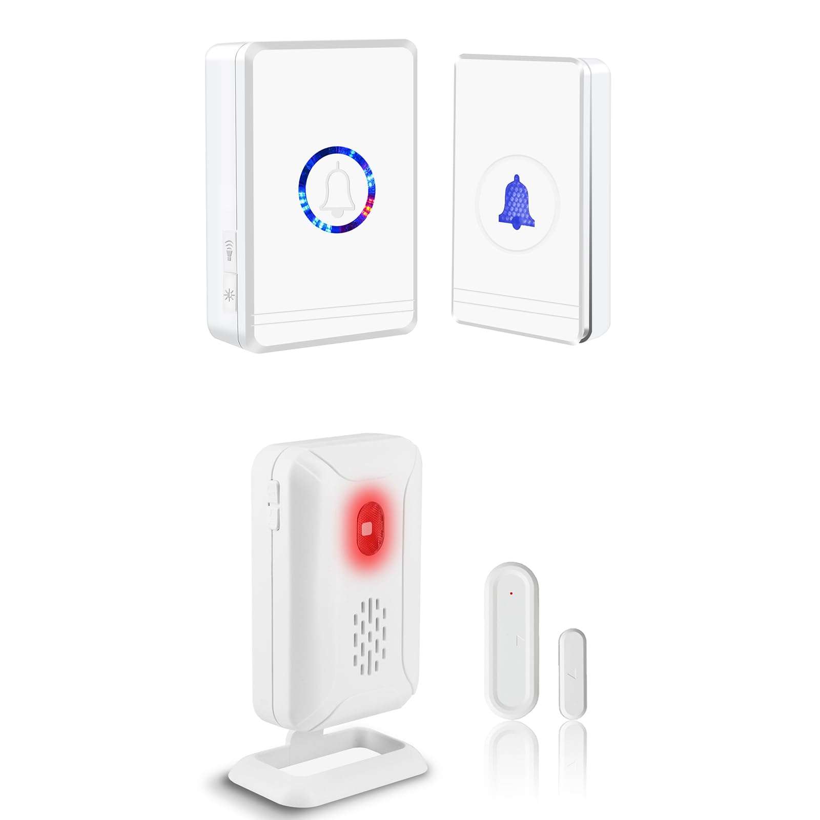 Wireless Doorbell, Waterproof Mini Door Bell, Door Chime Kits, Door Ringer for Opening, Door Open Alert with 918ft Range 36 Chimes (1Sensor1Receiver) 1