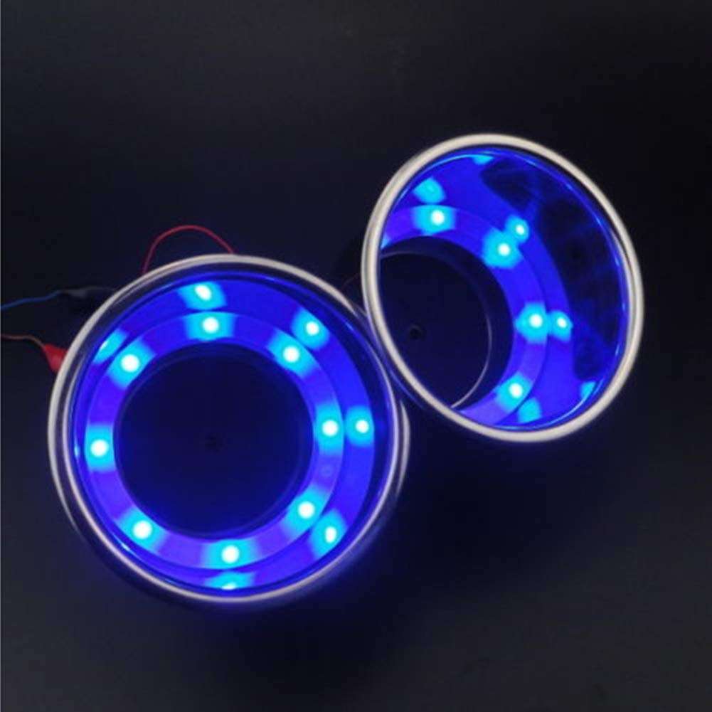 Grebest Drink Holder Boat Parts & Accessories Holder 2Pcs Stainless Steel Blue Light 8LED 12V Cup Drink Holder for Marine Boat Car - Blue 5