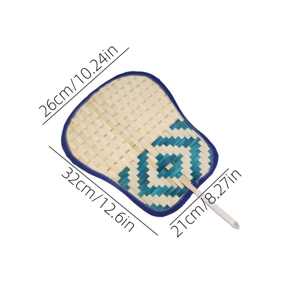 GUEDKIKL 1 Pcs Bamboo Weaving Fan, Handmade Large Summer Cooling Fan Chinese Style Handheld Fan Hand Woven Fan Wedding Favor Fan 3