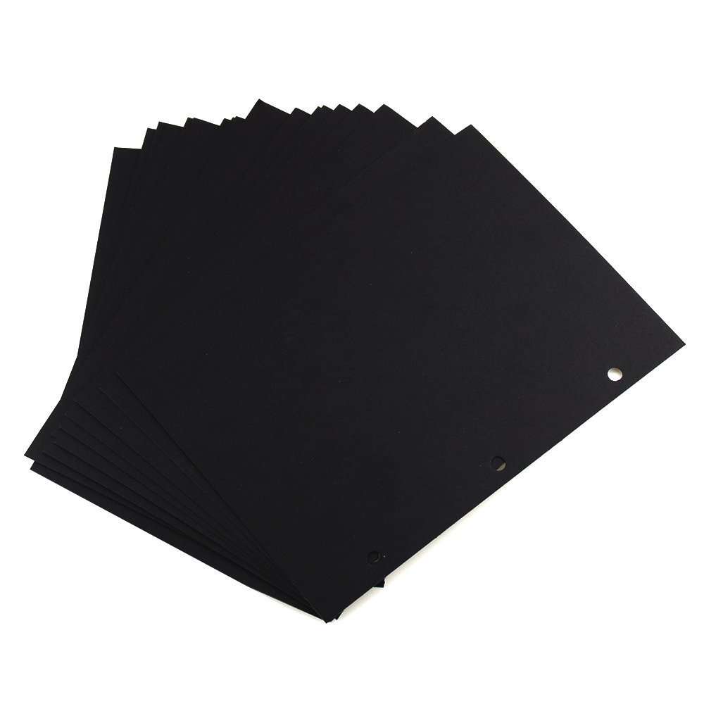 MAMACHU Scrapbooking Black Paper 23 x 19CM, 15 Sheets Extra Refill Pages Photo Book Blank Paper for Scrapbook Photo Album Guest Book Memory Notebook 24.5x21.5CM(9.64" x 8.46") for Brown/Black Album M 1