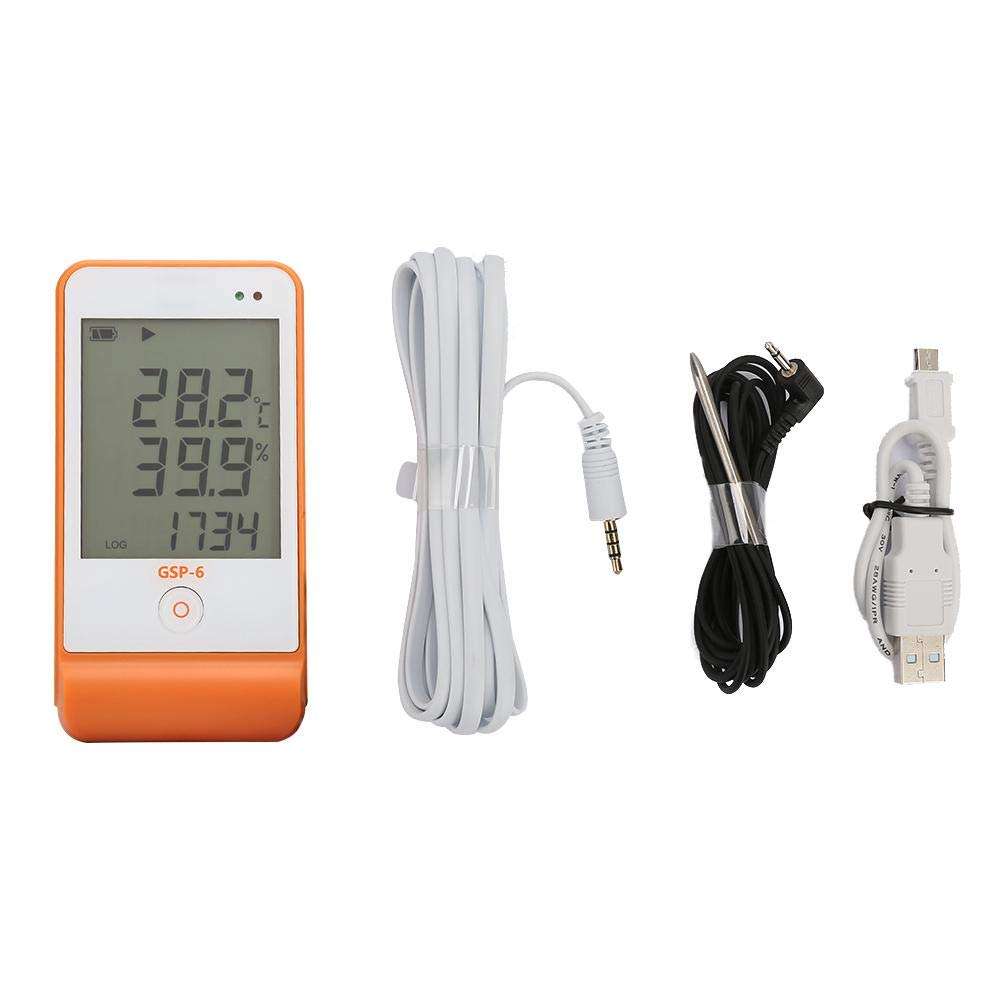 Bicaquu GSP-6 Temperature Humidity Data Logger Recorder for Refrigeration Cold Chain 16000 Points 1