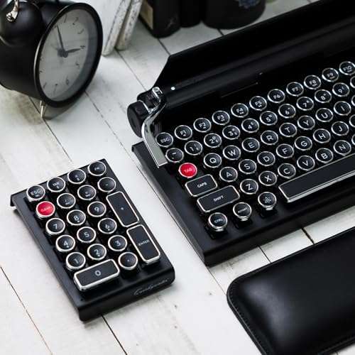 QWERKYTOYS Qwerkywriter Typewriter Inspired Retro Mechanical Wired & Wireless Keyboard with Tablet Stand 5
