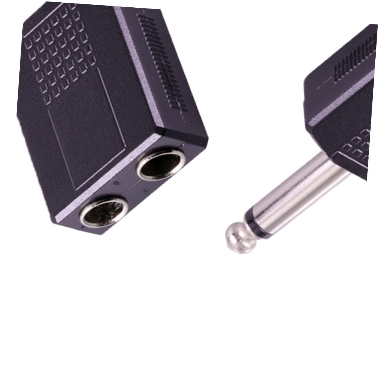 FELTECHELECTR 6.35mm Headphone Mic Splitter Adapter Audio Converter 2pcs Set Black Audio Adapter Cable 6