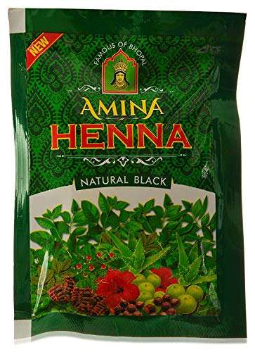 Amina Henna Natural Black Hair Colour Heena Mehndi, 25 g (Pack of 6) 2