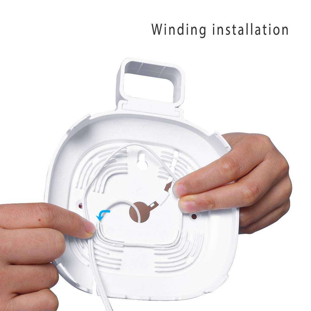 BECEMURU Wall Mount Holder for Samsung SmartThings Hub 3rd Generation,Outlet Holder Wall Mounted Bracket Cable Storage Stand Shelf Smart Home Automation Hub White ABS Save Space Cord Organizer 3