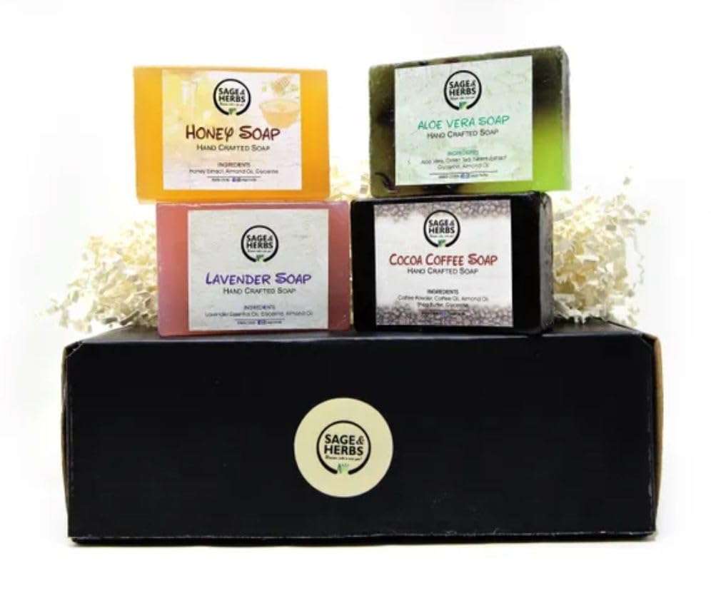 Sage & Herbs Gift Hamper Set for your Loved Ones | Bath and Body Care Luxury Gift Box | Handmade Bathing Soap Bar | Pampering Kit for Anniversary, Birthday & All Special Occasions | 100% Vegan 3