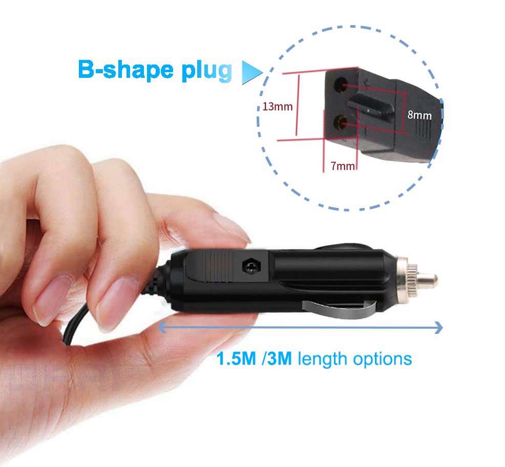 DRRI Mini Fridge 12V DC 2 Pin Power Cord for Mobicool Cooler,Gio-Style Fridge,Car Cool Box, Car Freezer Refrigerator,AEG Cooler (1.5M) 5