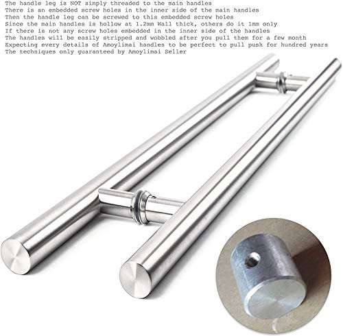 Modern Brushed Stainless Steel Sus304 Entrance Entry Commercial Office Store Front Door Handlesets Door Pull Push Handles Double-Sided (48 Inches /1200x32mm) 3