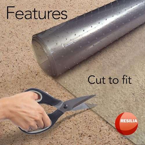 RESILIA Deluxe Clear Vinyl Floor Runner for Deep Pile Carpet - Non Slip & Stain Resistant Textured Mats - Waterproof Plastic Protector for Carpets, 27 Inches Wide x 6 Feet Long, Made in The USA 5